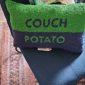 kate spade Green and Purple Accent Pillow with Playful Design